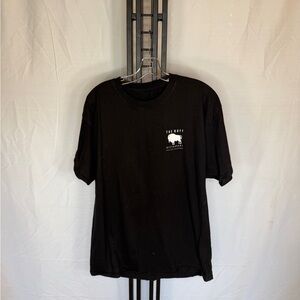 Hanes‎ Black Tee with White Design